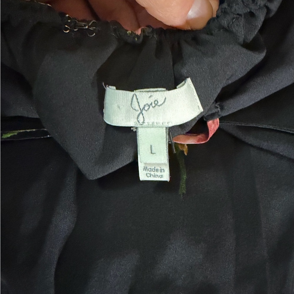 Joie Black Floral Sleeveless Blouse - Picture 3 of 3